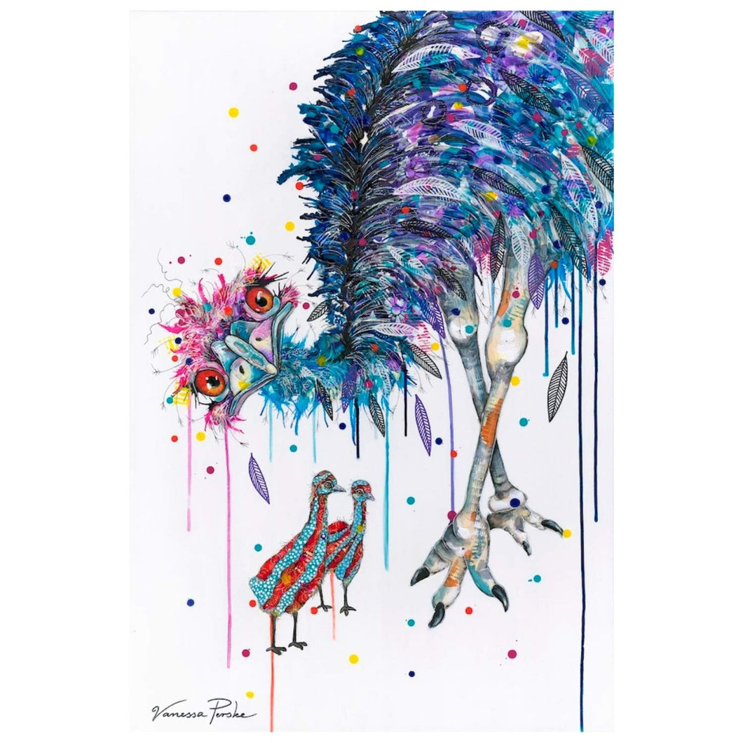 Emu Billylids Stretched Canvas Print by Vanessa Perske